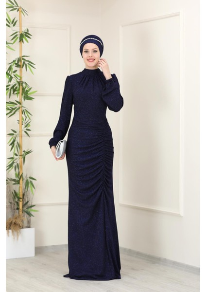 Rüya Abiye Elbise Lacivert ESM16