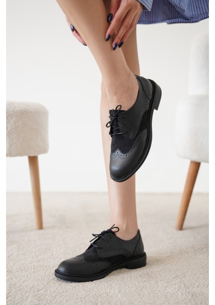 Kadın Günlük Ayakkabı - Oxford Siyah Rugan modelleri