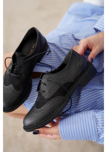 Kadın Günlük Ayakkabı - Oxford Siyah Rugan