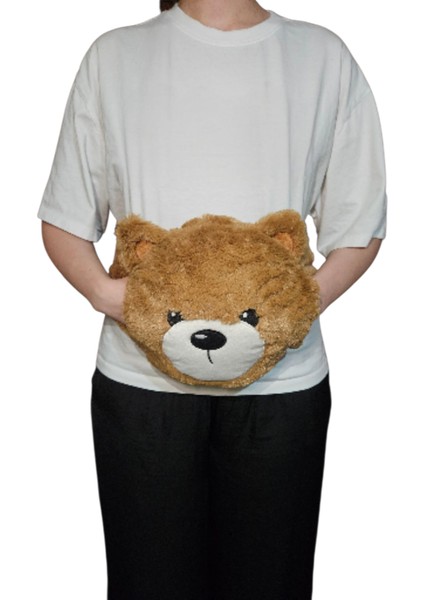 Bele Sarılan Cepli Peluş Ayı Sıcak Su Torbası 600 ml