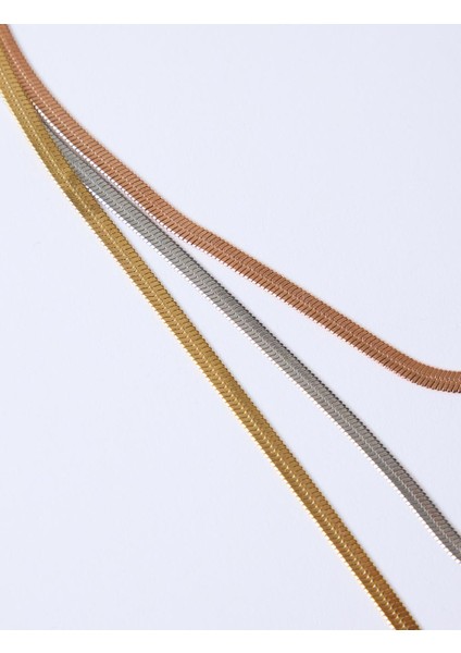 Altın Rengi Üçlü Italyan Zincirli Etnik Desenli Kolye modelleri