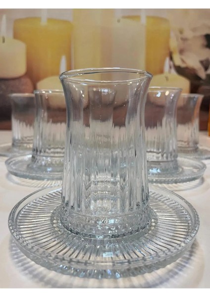 Müge 6'lı Cam Çay Tabağı Çay Tabak Altlığı -TG-2023 modelleri