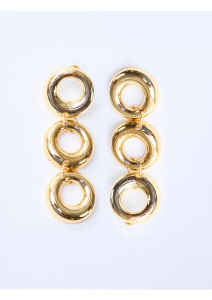 Altın Rengi Üçlü Oval Figürlü Sallanan Küpe fiyatları