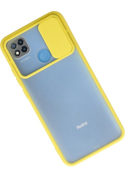 OMR02 Xiaomi Redmi 9c Kılıf Palm Buzlu Kamera Sürgülü Silikon - Sarı fiyatları
