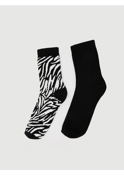 Desenli Kadın Soket Çorap 2'li (W5)