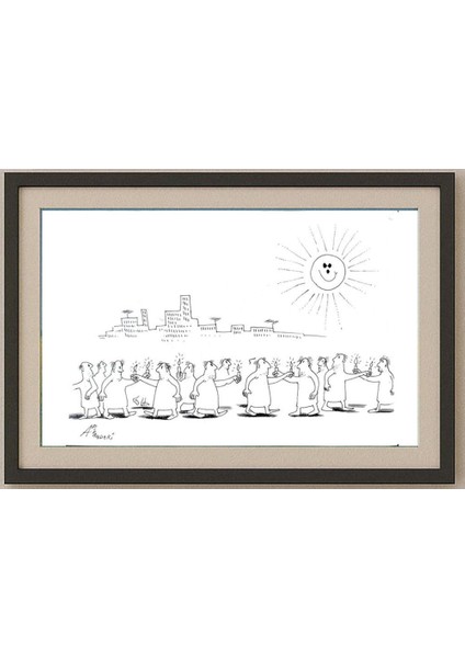 Ali Divandari 29X21CM Orijinal Karikatür Tablo