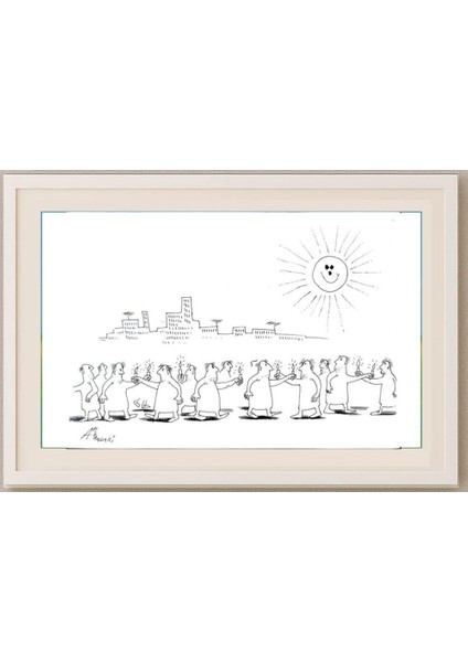 Ali Divandari 29X21CM Orijinal Karikatür Tablo fırsatları