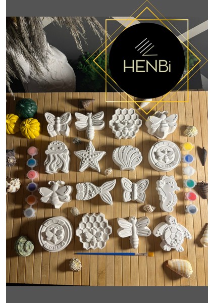 16 Adet Mega Xxl (3d) Taş Boyama Seti Hayvanlar Taş Boyama Anne ve Çocuk Etkinliği Boyama Seti