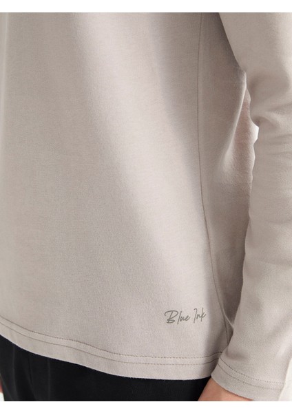 Yeni Sezon Bisiklet Yaka Uzun Kollu Erkek Pijama Üst modelleri