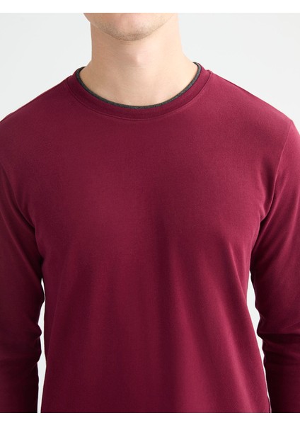 Yeni Sezon Bisiklet Yaka Uzun Kollu Erkek Pijama Üst modelleri