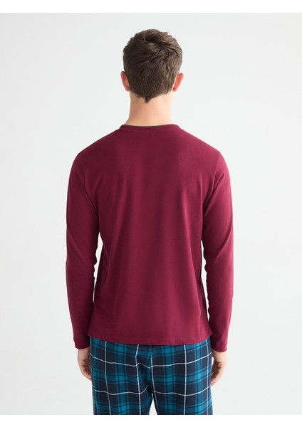 Yeni Sezon Bisiklet Yaka Uzun Kollu Erkek Pijama Üst fırsatları