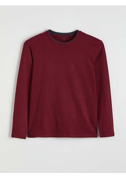 Yeni Sezon Bisiklet Yaka Uzun Kollu Erkek Pijama Üst indirimleri