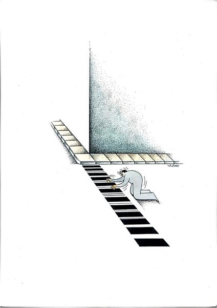 Vladimiras Beresniovas 29X21CM Orijinal Karikatür Tablo modelleri