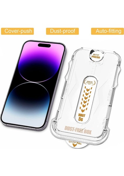 iPhone 17 Pro Uyumlu Kolay Uygulama Aparatlı Antistatic 9h Hd Temperli Cam Ekran Koruyucu ve Kiti indirimleri