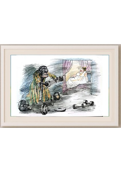 Borigen 29X21CM Orijinal Karikatür Tablo fırsatları