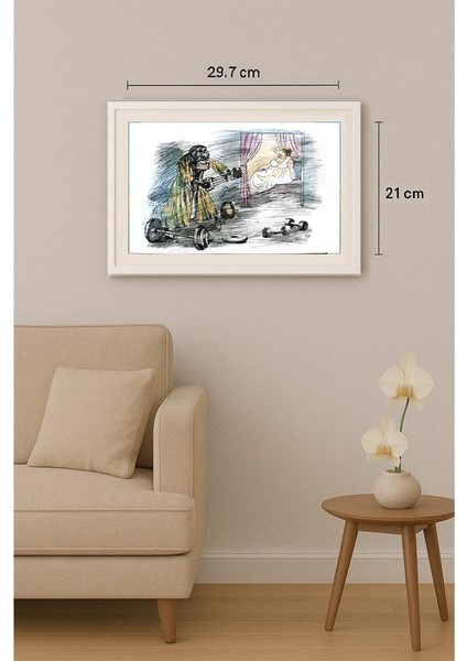 Borigen 29X21CM Orijinal Karikatür Tablo indirimleri