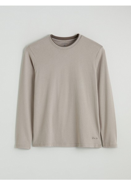 Yeni Sezon Bisiklet Yaka Uzun Kollu Erkek Pijama Üst indirimleri