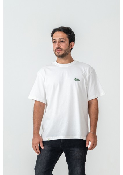 Unisex Erkek/kadın Oversize Bisiklet Yaka %100 Pamuk Basic T-Shirt
