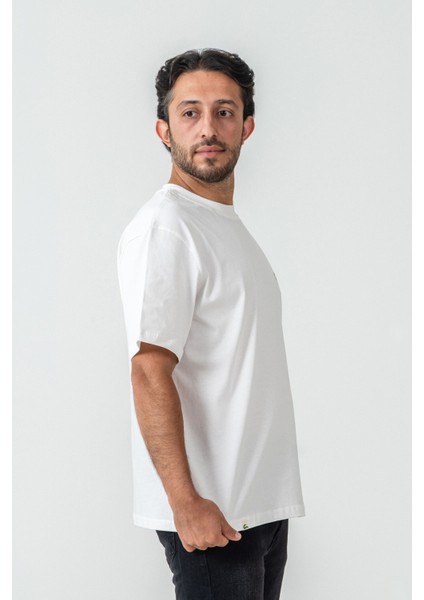 Unisex Erkek/kadın Oversize Bisiklet Yaka %100 Pamuk Basic T-Shirt fırsatları