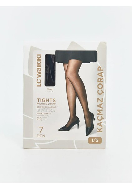 7 Denye Mat Kadın Kaçmayan Külotlu Çorap (W5)