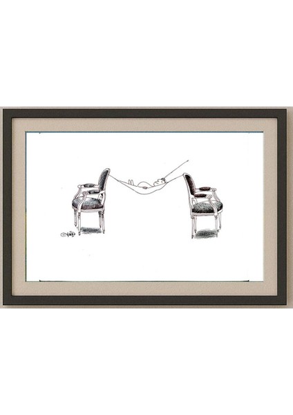 Ali Divandari 29X21CM Orijinal Karikatür Tablo