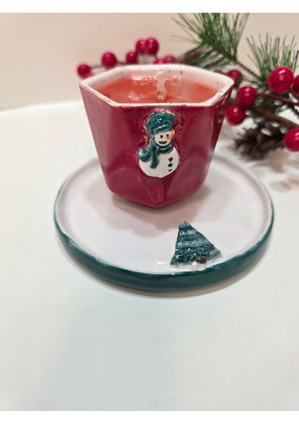 Yılbaşı Temalı Dekoratif Seramik Jel Mum modelleri