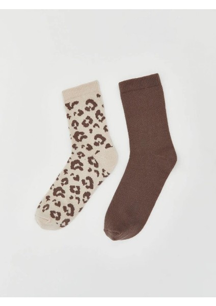 Desenli Kadın Soket Çorap 2'li (W5)