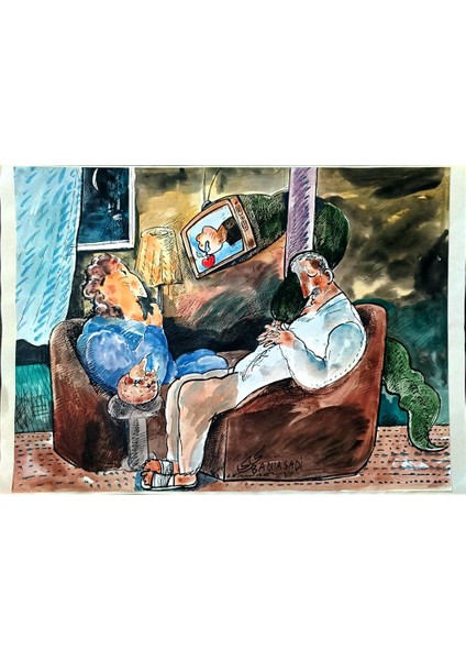 Mohammad Ali Baniasadi 29X21CM Orijinal Karikatür Tablo modelleri