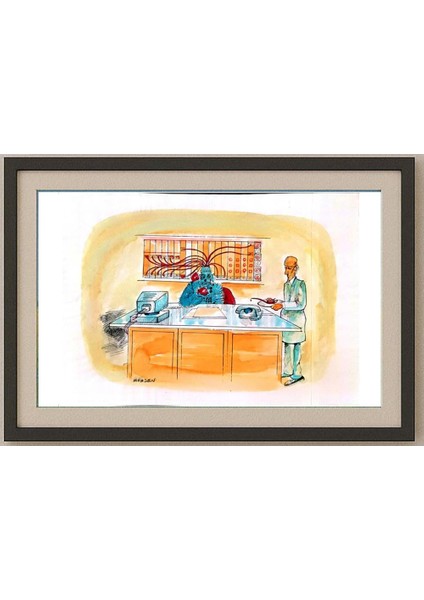 Mohsen Divandari 29X21CM Orijinal Karikatür Tablo