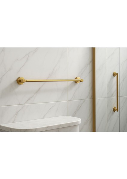 %100 Pirinç Kendinden Yapışkanlı Tekli Havlu Askısı / Vidalama Gerekmeyen