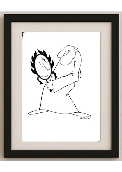 Rudi Schmückle 29X21CM Orijinal Karikatür Tablo