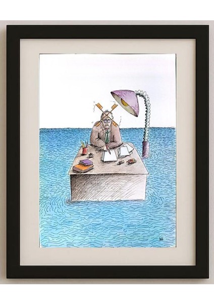 Masoud Ziaei Zardkhashoei 29X21CM Orijinal Karikatür Tablo