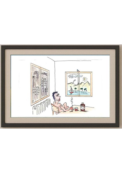 George Sabev 35X25CM Orijinal Karikatür Tablo