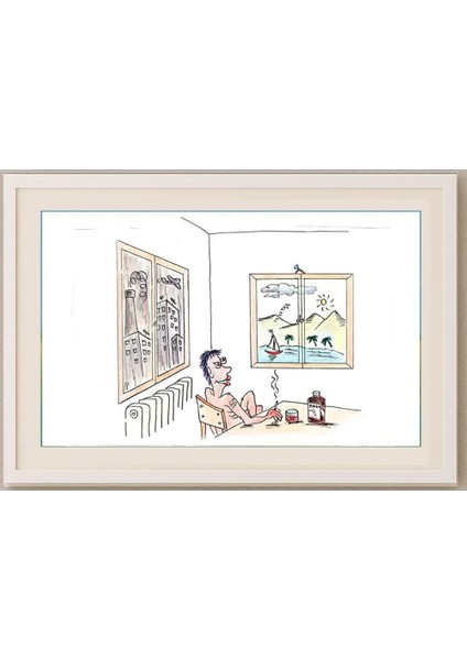 George Sabev 35X25CM Orijinal Karikatür Tablo fırsatları