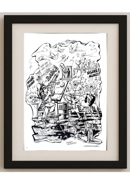 Mario Magnetti 29X21CM Orijinal Karikatür Tablo