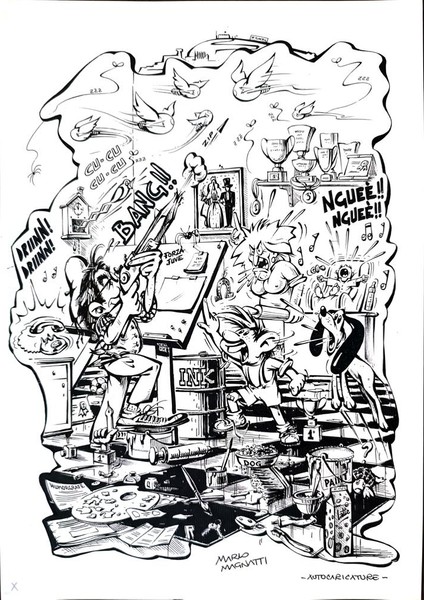 Mario Magnetti 29X21CM Orijinal Karikatür Tablo modelleri