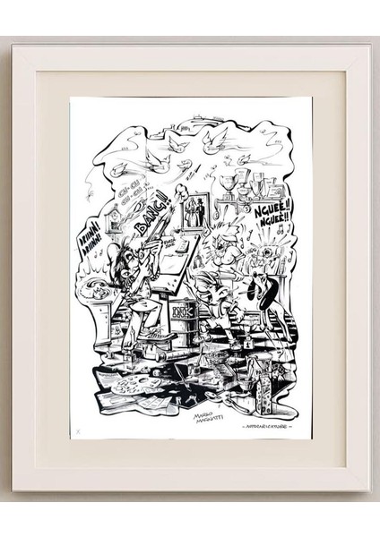 Mario Magnetti 29X21CM Orijinal Karikatür Tablo fırsatları