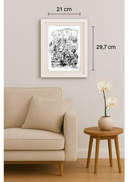 Mario Magnetti 29X21CM Orijinal Karikatür Tablo indirimleri