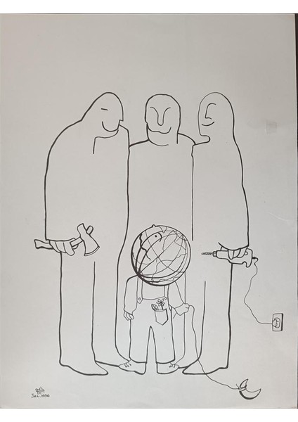 Soudabeh Memarzadeh 43X30CM Orijinal Karikatür Tablo modelleri