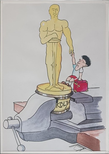 Frantisek Kratochvil 29X21CM Orijinal Karikatür Tablo modelleri