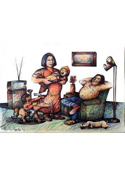 Candido Isidfo Cuenca Fuentes 43X30CM Orijinal Karikatür Tablo modelleri