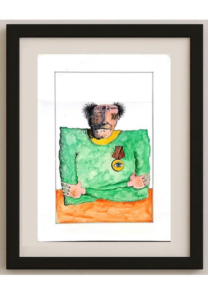 Tsocho Peev 35X25CM Orijinal Karikatür Tablo