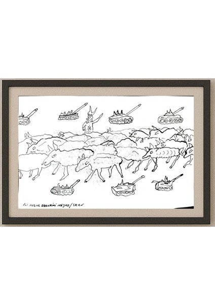 Ali Akbar Ebrahimi Nejad 29X21CM Orijinal Karikatür Tablo