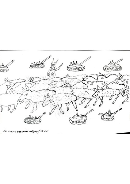Ali Akbar Ebrahimi Nejad 29X21CM Orijinal Karikatür Tablo modelleri