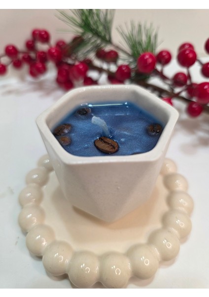 Yılbaşı Temalı Dekoratif Seramik Jel Mum