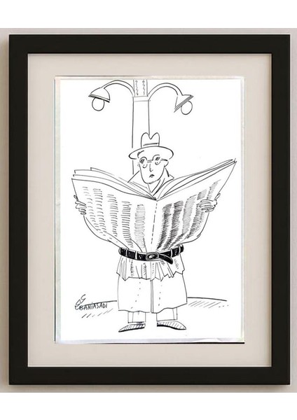 Mohammad Ali Baniasadi 29X21CM Orijinal Karikatür Tablo