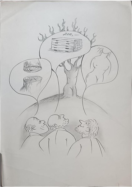 Wolfgang Schlegel 43X30CM Orijinal Karikatür Tablo modelleri