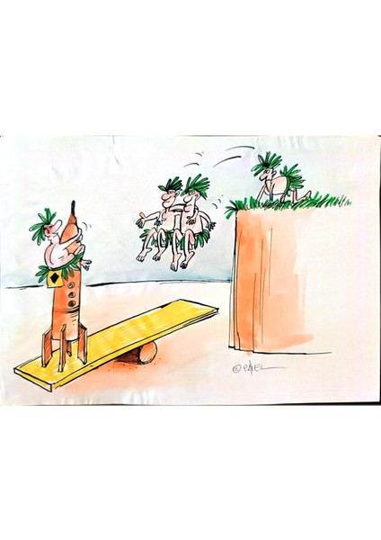 Pavel Constantin 29X21CM Orijinal Karikatür Tablo modelleri