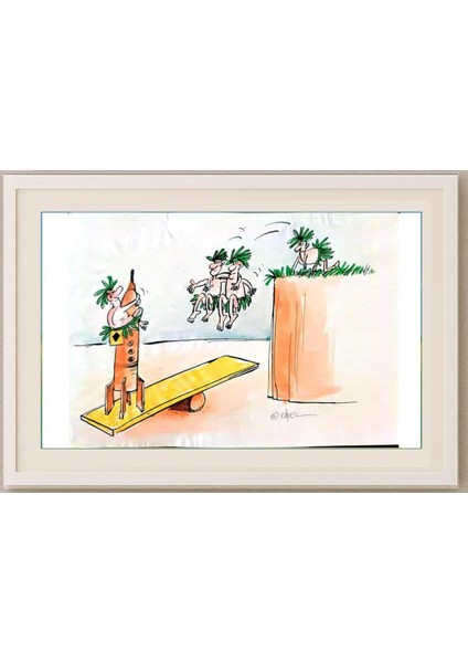 Pavel Constantin 29X21CM Orijinal Karikatür Tablo fırsatları