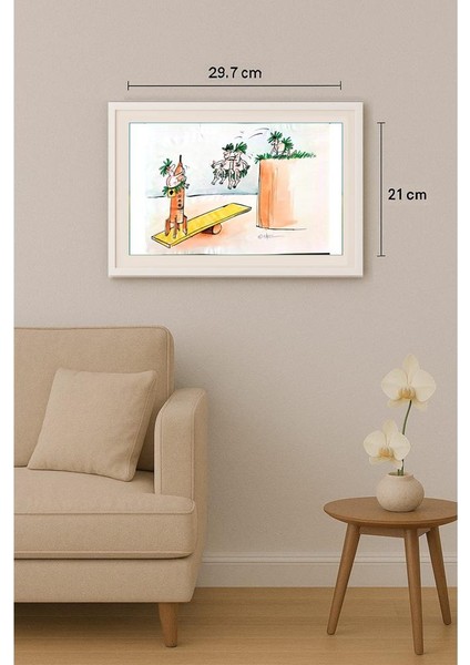 Pavel Constantin 29X21CM Orijinal Karikatür Tablo indirimleri